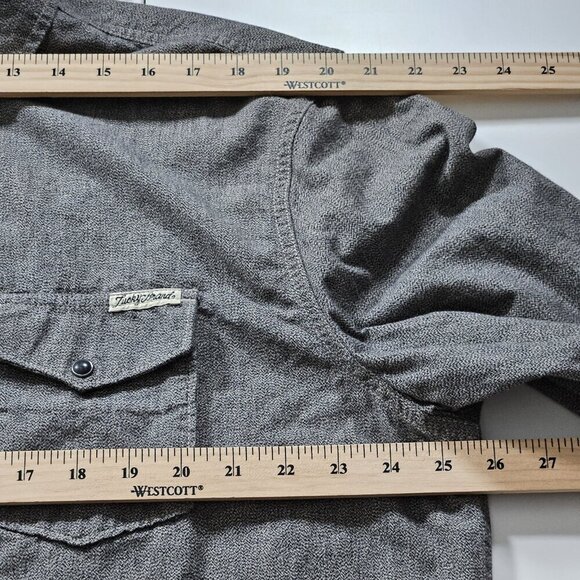 Lucky Brand Shirt Mens XXL Grey Speckle Western Pearl Snap Streetwear Rodeo Y2K - Picture 5 of 14